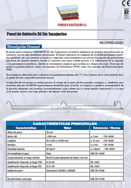 Imagen ficha técnica panel cubierta 3G